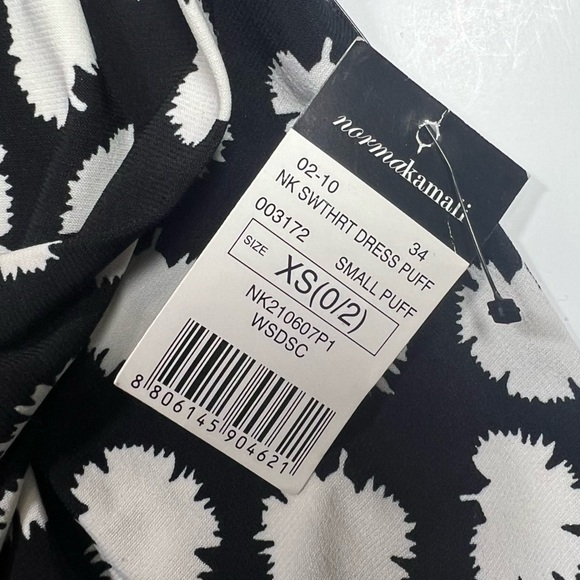 Norma Kamala | Sweetheart Halter Neck Babydoll Mini Dress Black & White | XS - Picture 6 of 8